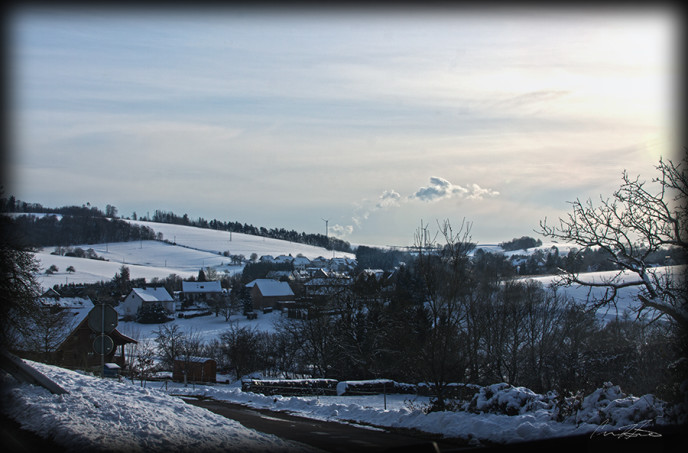 Snow Covered German Village