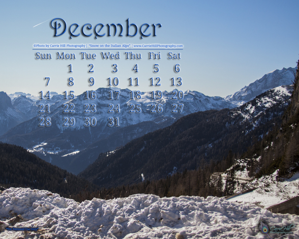 Free downloadable December 2014 Desktop Wallpaper Calendar